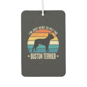 Désodorisant Pour Voiture Graphique Rétro pour Amoureux de Boston Terrier_1