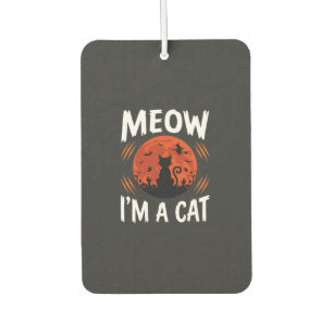Désodorisant Pour Voiture Graphisme de silhouette de chat de lune drôle d'Ha