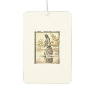 Désodorisant Pour Voiture Gravure de marche spirituelle vintage sur l'eau