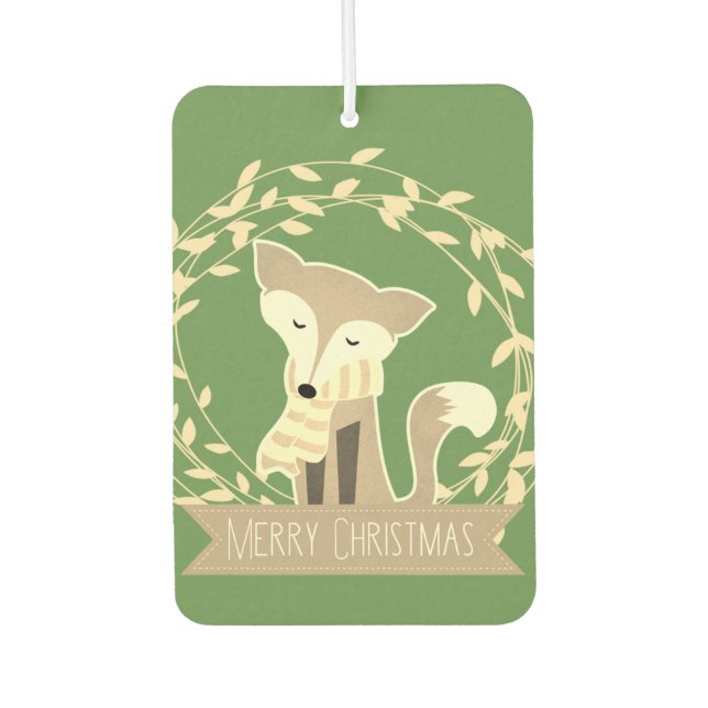 Désodorisant Pour Voiture Green Merry Christmas Fox (Devant)