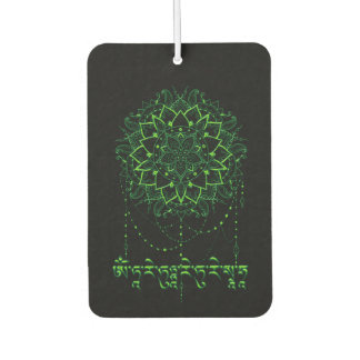 Désodorisant Pour Voiture Green Tara Mantra In Tibetan Script With Mandala