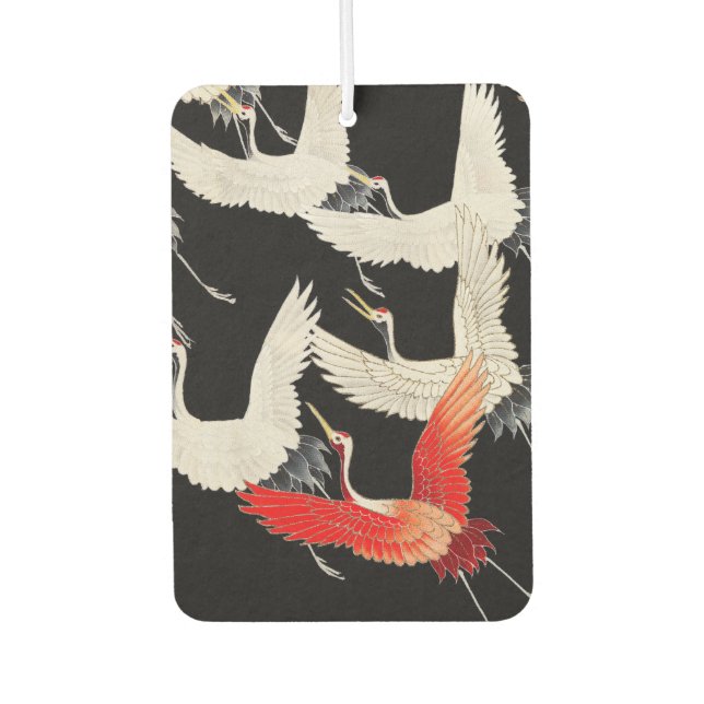 Désodorisant Pour Voiture Grues volantes : Japonais Bird Kimono Art (Devant)