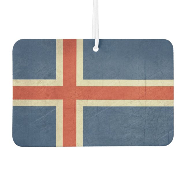 Désodorisant Pour Voiture Grunge drapeau d'État souverain de l'Islande (Devant)