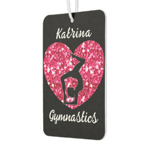 Désodorisant Pour Voiture Gymnastique Noir et Rose Chaud Personnalisé