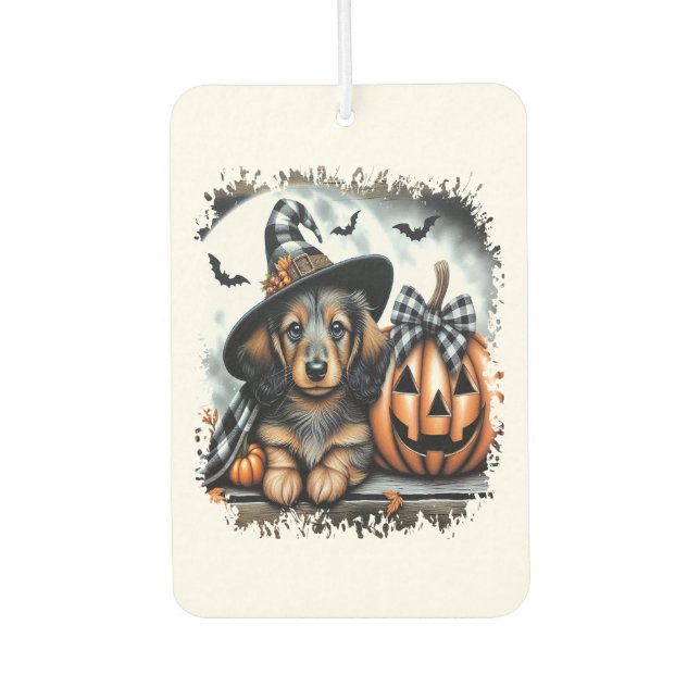 Désodorisant Pour Voiture Halloween Dachshund Chien (Devant)