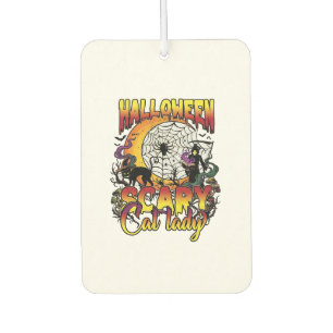 Désodorisant Pour Voiture Halloween Dame de chat effrayante Faucheuse Lune M