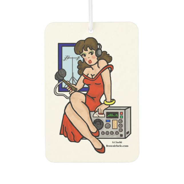 Désodorisant Pour Voiture Ham Radio Pin-up Girl Air Freshener avec indicatif (Devant)