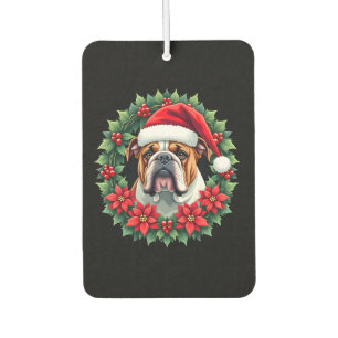 Désodorisant Pour Voiture Haut de tank drôle de Noël Bouledogue Anglais