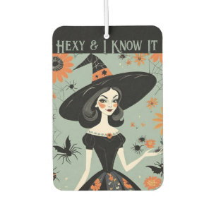 Désodorisant Pour Voiture Hexy & I Know It - Funny Halloween Floral Witch