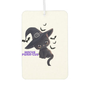 Désodorisant Pour Voiture Hocus Purr-cus Mignon Chat Noir Halloween Art Clas