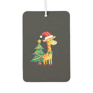 Désodorisant Pour Voiture Homme en pain d'épices Girafe Chapeau de Père Noël