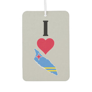 Désodorisant Pour Voiture I Love Aruba Vertical I Heart Aruba Drapeau Carte