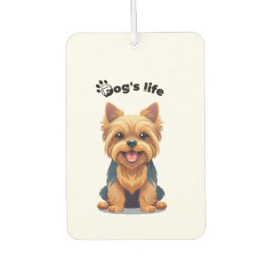 Désodorisant Pour Voiture Illustration amusante de la vie de chien Yorkshire
