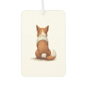 Désodorisant Pour Voiture Illustration de chien vue de dos vintage sur fond