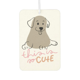 Désodorisant Pour Voiture Illustration de chiot mignon avec typographie C'es