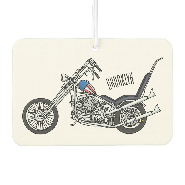Désodorisant Pour Voiture Illustration de Chopper Motorcycle 1950 (Devant)