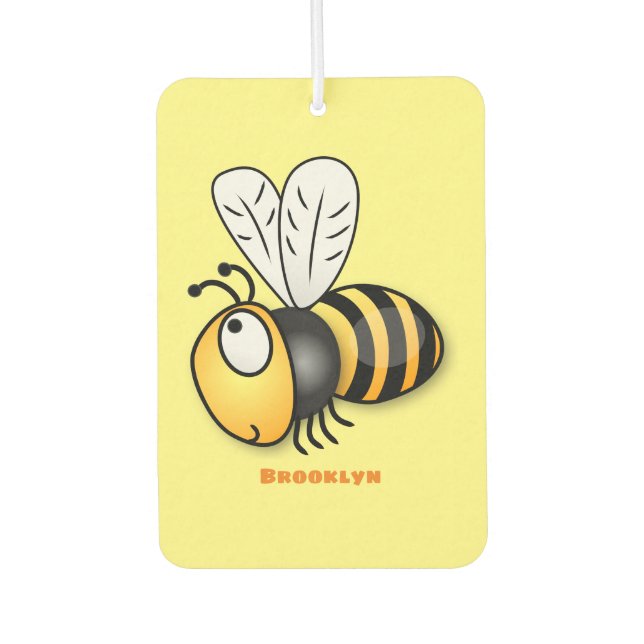 Désodorisant Pour Voiture Illustration de dessin animé d'abeilles joyeux (Devant)