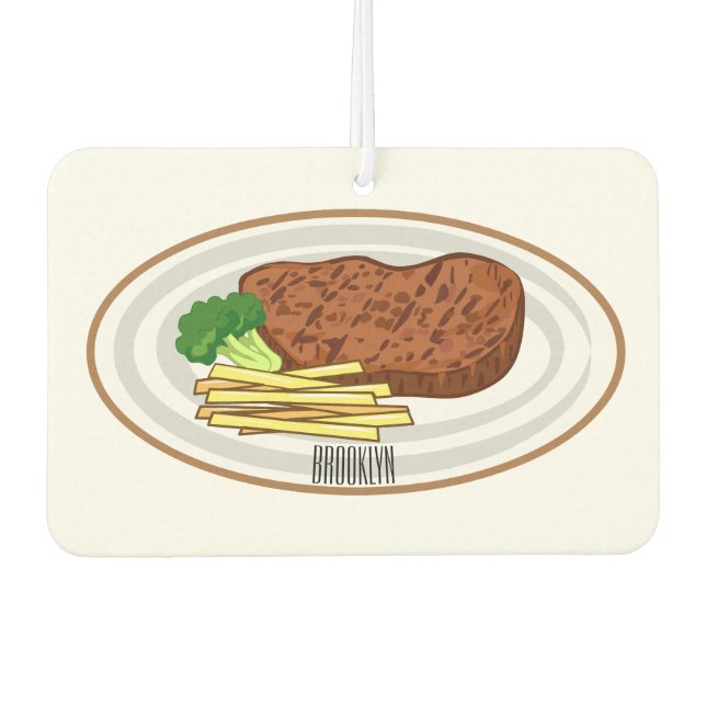 Désodorisant Pour Voiture Illustration de dessin de steak (Devant)