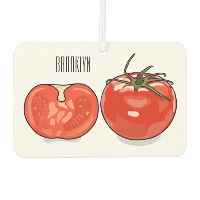 Désodorisant Pour Voiture Illustration de dessin sur la tomate (Devant)