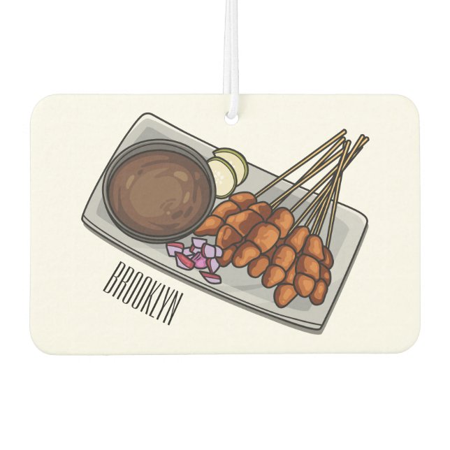 Désodorisant Pour Voiture Illustration de Satay (Devant)