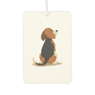 Désodorisant Pour Voiture Illustration de vue arrière de chien Beagle vintag