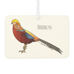Désodorisant Pour Voiture Illustration d'oiseau de faisan doré