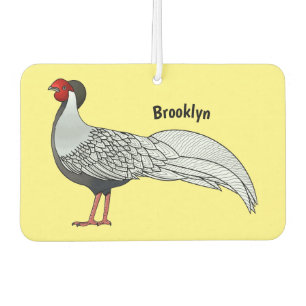 Désodorisant Pour Voiture Illustration d'oiseau faisan d'argent