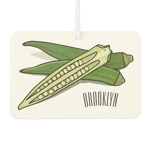 Désodorisant Pour Voiture Illustration d'Okra (Devant)