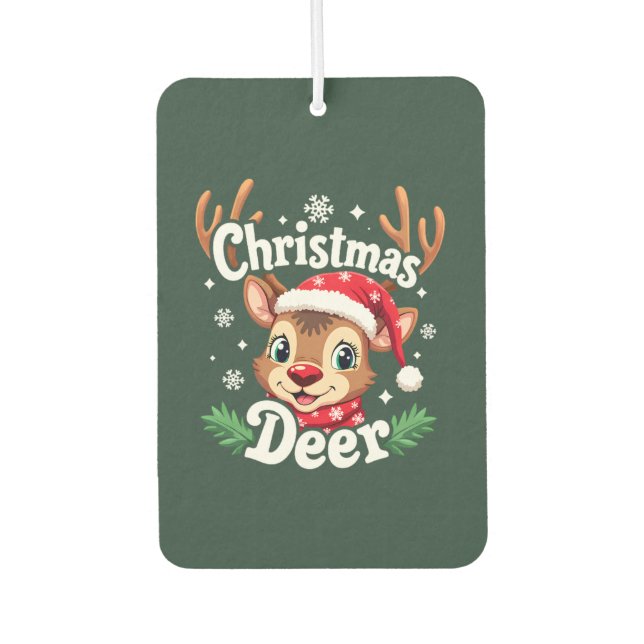 Désodorisant Pour Voiture Illustration du cerf de Noël mignon (Devant)