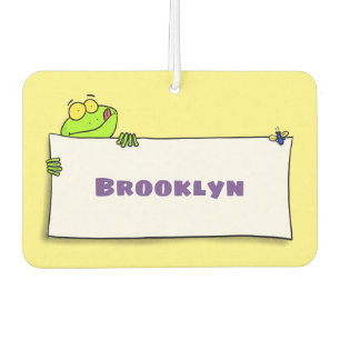 Désodorisant Pour Voiture Illustration du panneau de grenouille verte mignon