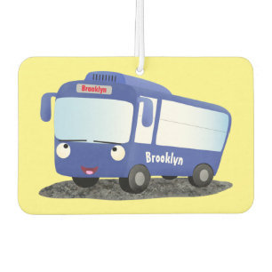Désodorisant Pour Voiture Illustration d'un bus moderne bleu mignon