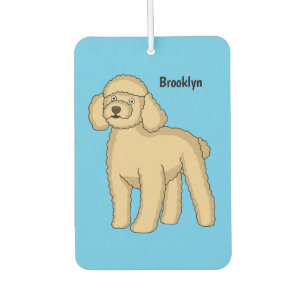 Désodorisant Pour Voiture Illustration d'un caniche brun joyeux