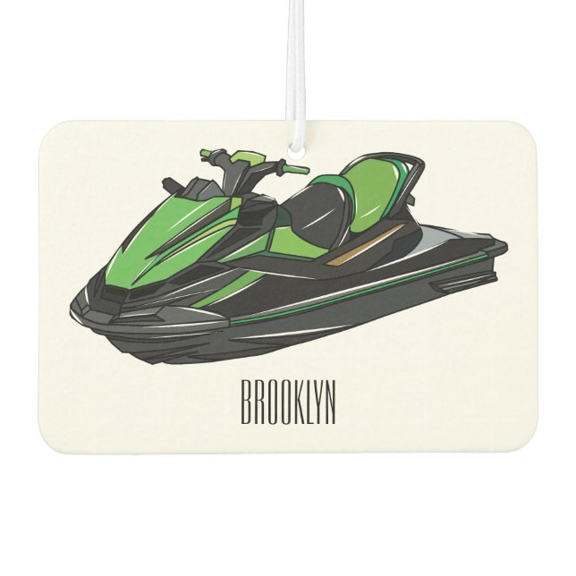 Désodorisant Pour Voiture Illustration Jet ski (Devant)