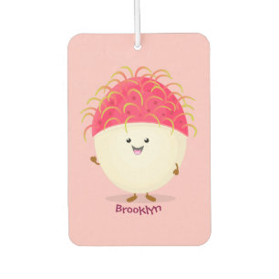 Désodorisant Pour Voiture Illustration mignon du ramboutan rose
