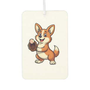 Désodorisant Pour Voiture Illustration vectorielle de chien corgi de basebal