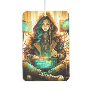 Désodorisant Pour Voiture Imaginaire vert mignon Femme Cyber