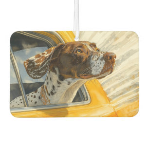 Désodorisant Pour Voiture Impression d'art Chien Tacheté en Promenade en Voi