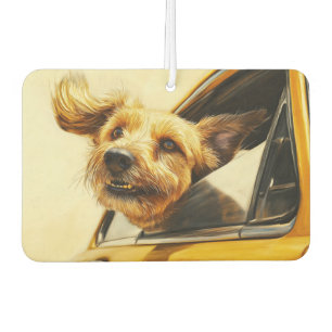 Désodorisant Pour Voiture Impression d'art d'un chien joueur profitant d'une