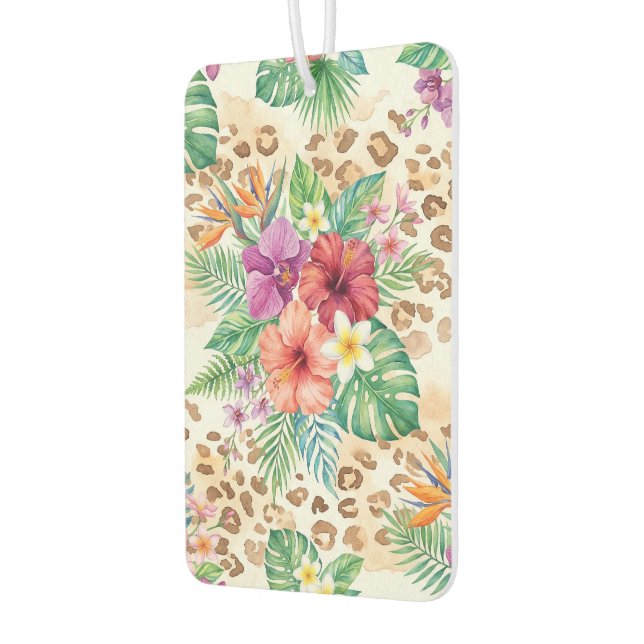 Désodorisant Pour Voiture Imprimé floral tropical léopard (Gauche)