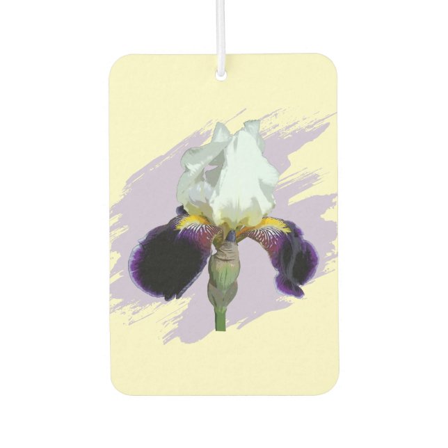 Désodorisant Pour Voiture Iris pourpre et blanc (Devant)