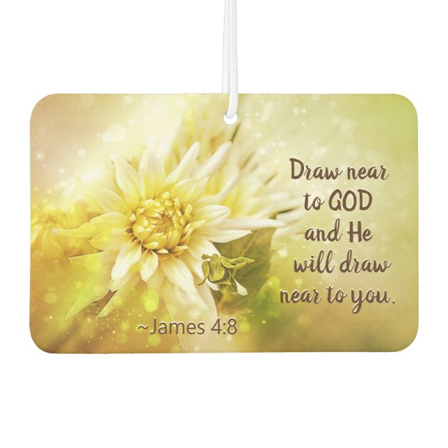 Désodorisant Pour Voiture Jacques 4:8 Il s'approchera de Dieu, Il s'approche (Devant)