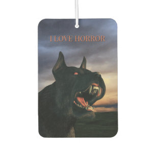 Désodorisant Pour Voiture J'adore l'horreur. Gros chien noir