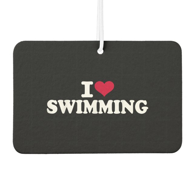 Désodorisant Pour Voiture J'aime la natation (Devant)