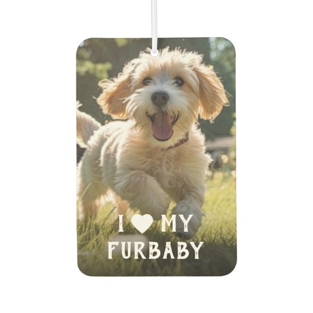 Désodorisant Pour Voiture J'Aime Ma Fourrure Bébé Chien Air Freshener (Devant)