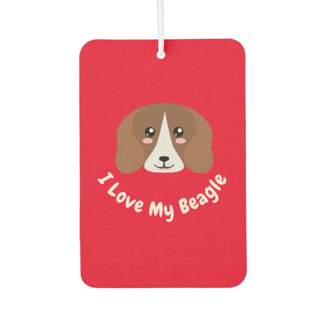 Désodorisant Pour Voiture J'aime mon Beagle (Devant)