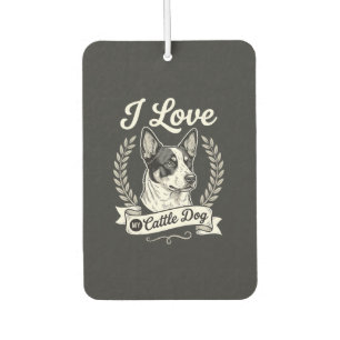Désodorisant Pour Voiture J'aime mon chien de troupeau vintage amateur de ch