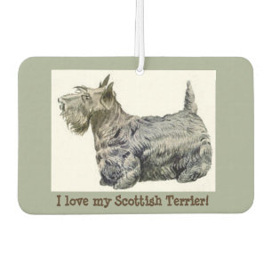 Désodorisant Pour Voiture J'aime mon Terrier écossais ! Parfum d'ambiance d