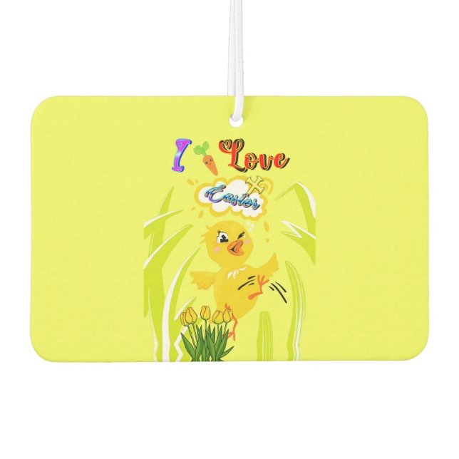 Désodorisant Pour Voiture J'aime Pâques (Devant)