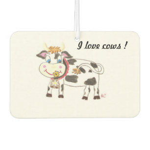 Désodorisant Pour Voiture J'aime vaches coeur personnalisé voiture air fresh
