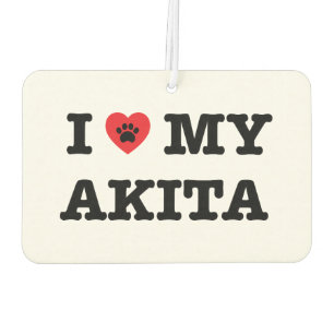 Désodorisant Pour Voiture Je Coeur Mon Akita Car Air Freshener